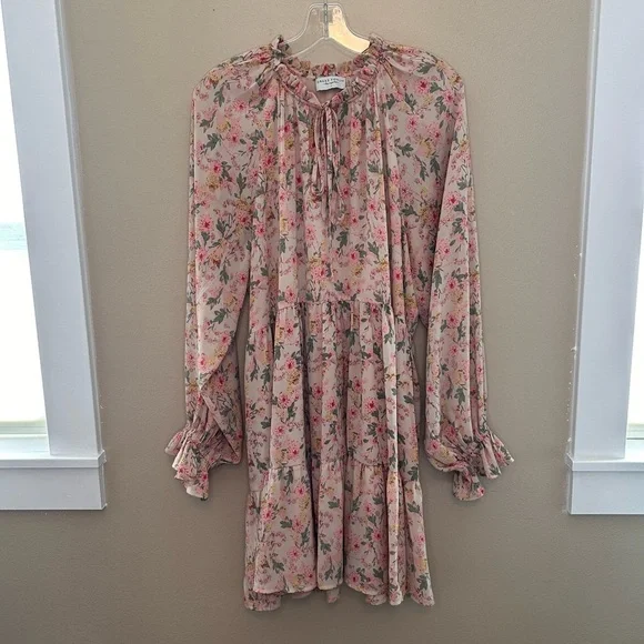 Dress Forum Los Angeles Women’s Floral Sheer Tiered Dress Size Large - Picture 1 of 7
